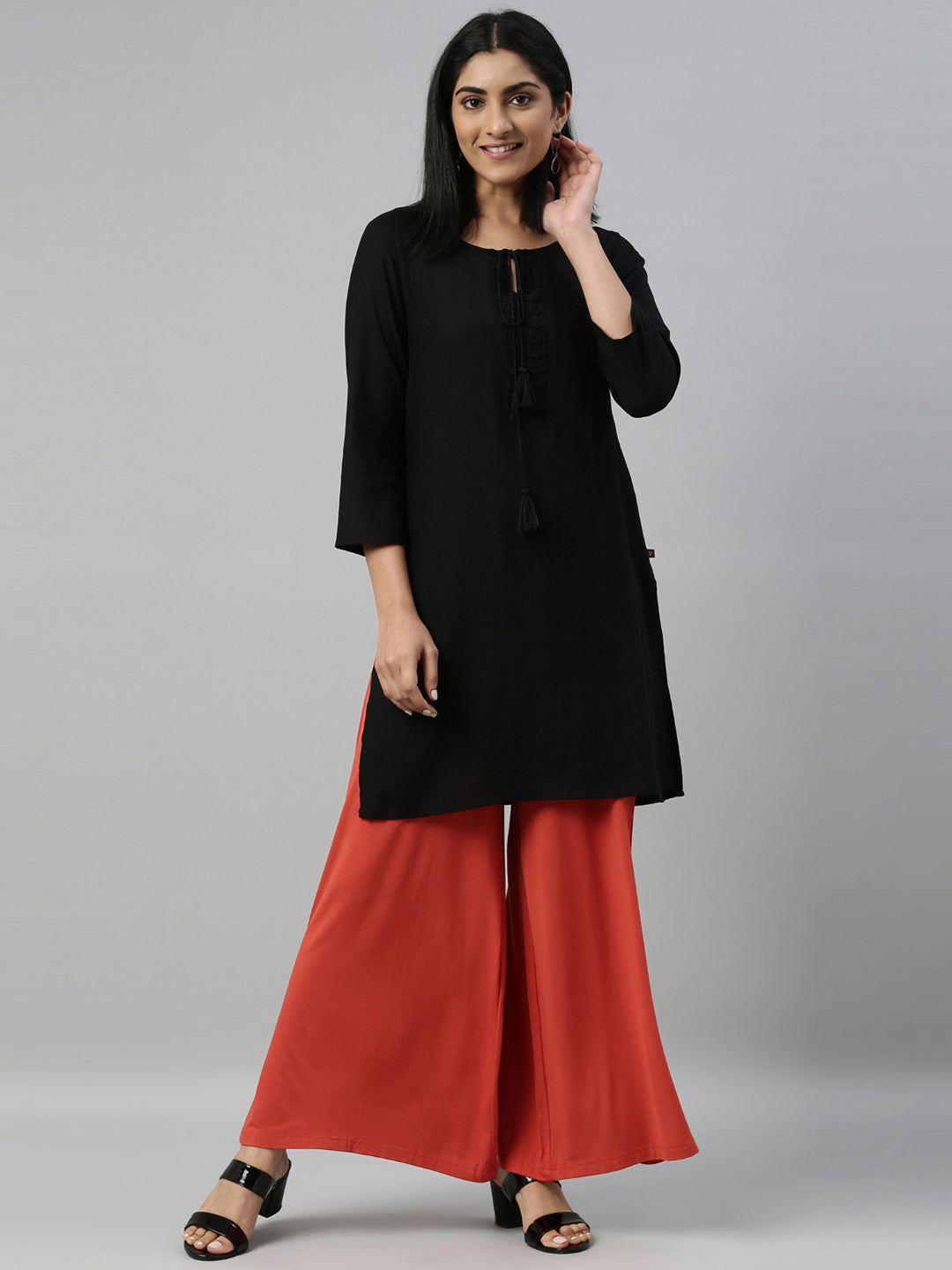 Rust Viscose Knit Palazzo