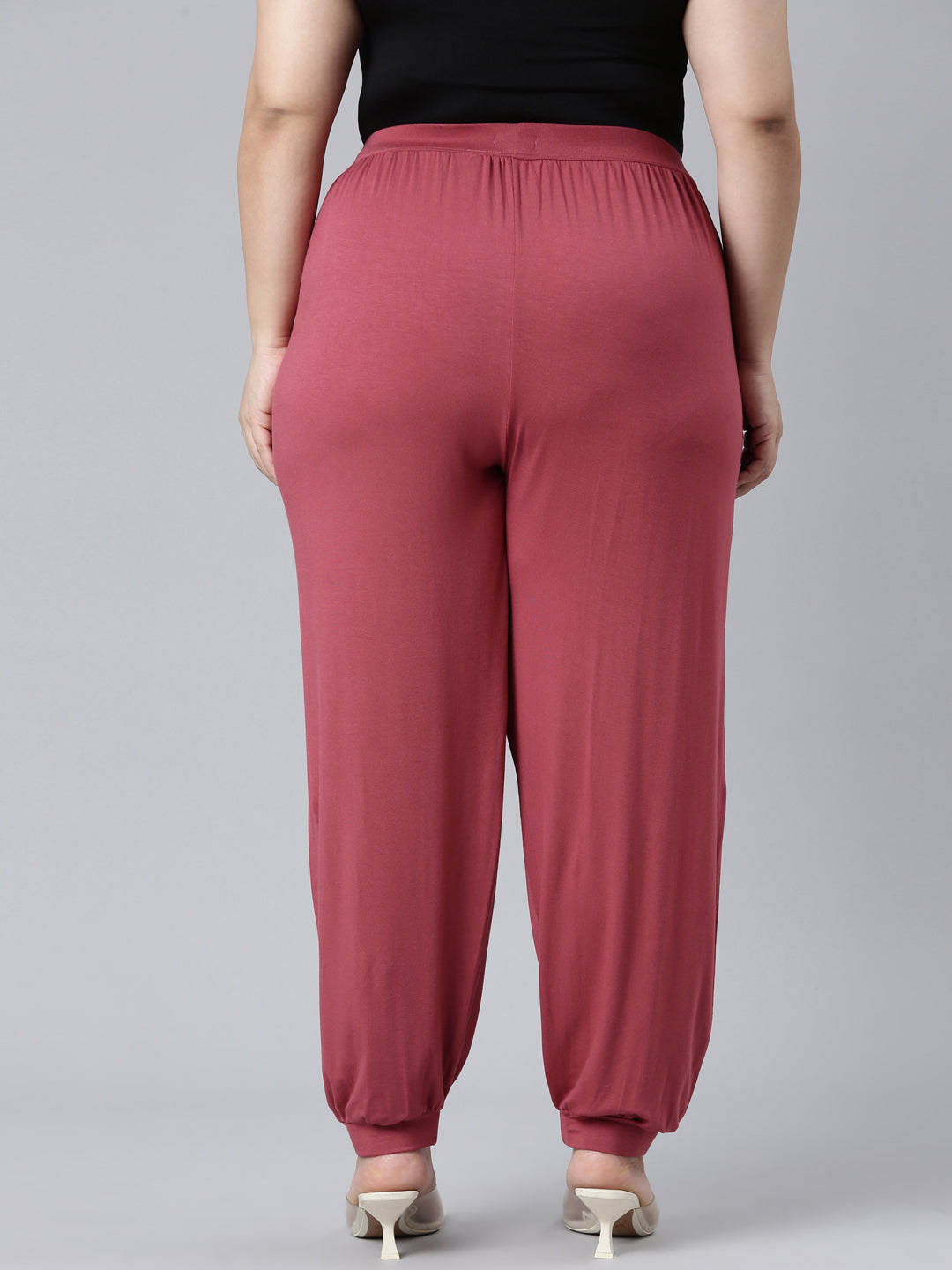 Rusty Pink Viscose Stretch Harems