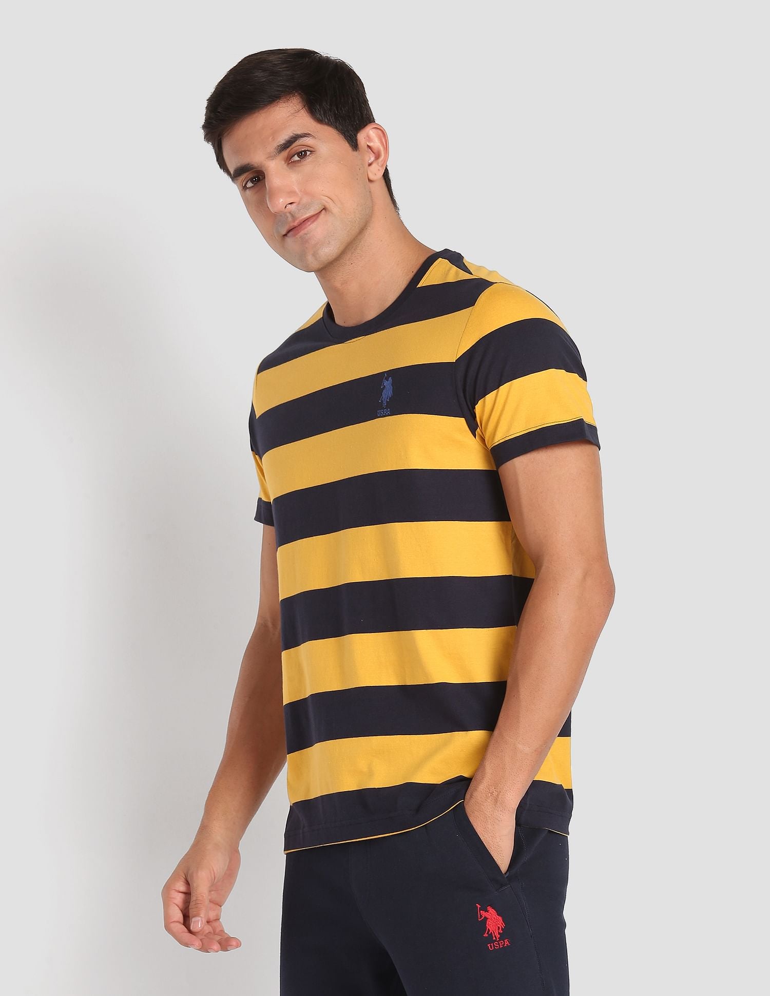USPA Innerwear Crew Neck Striped I688 Lounge T-Shirt - Pack Of 1