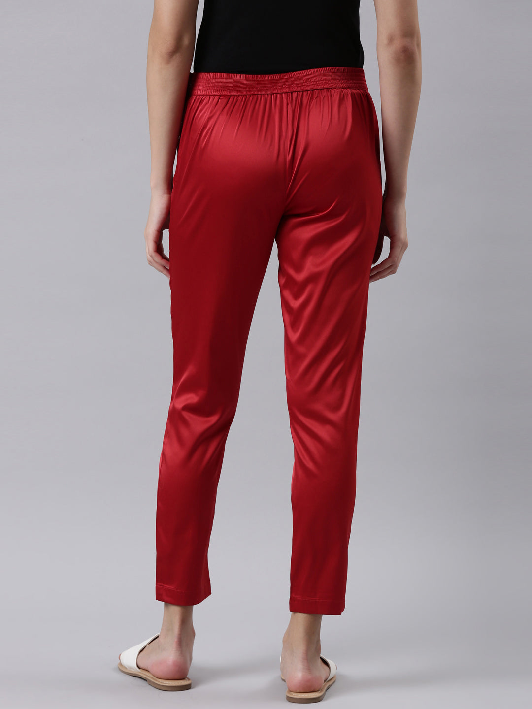 Cherry Polyester Shiny Pants