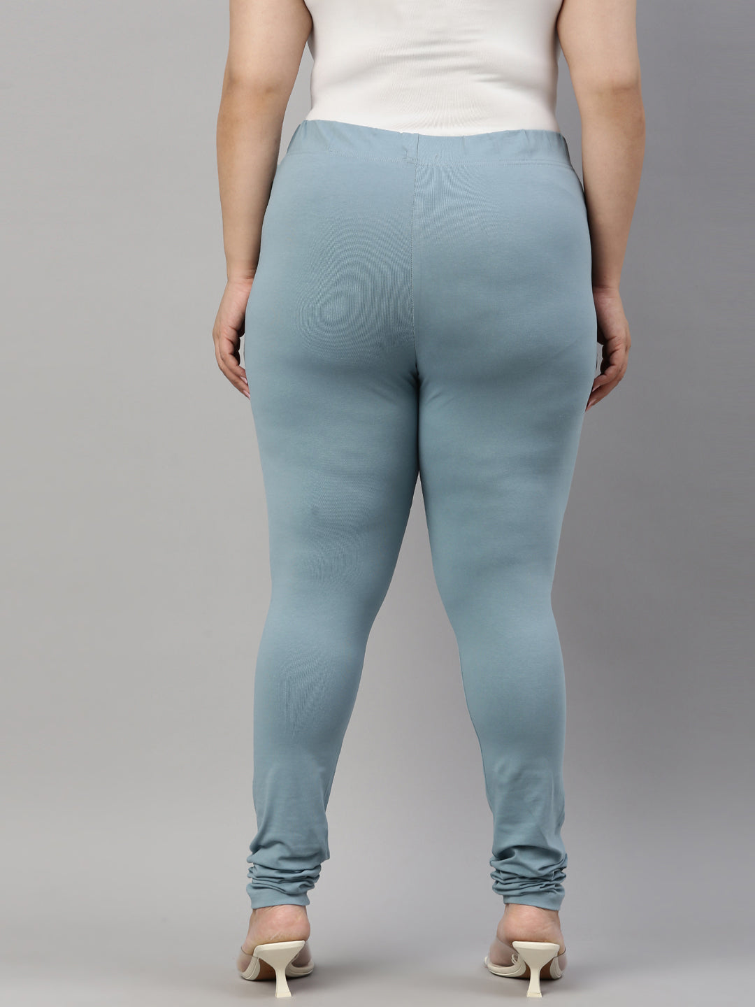 Dusty Blue Cotton Stretch Churidar