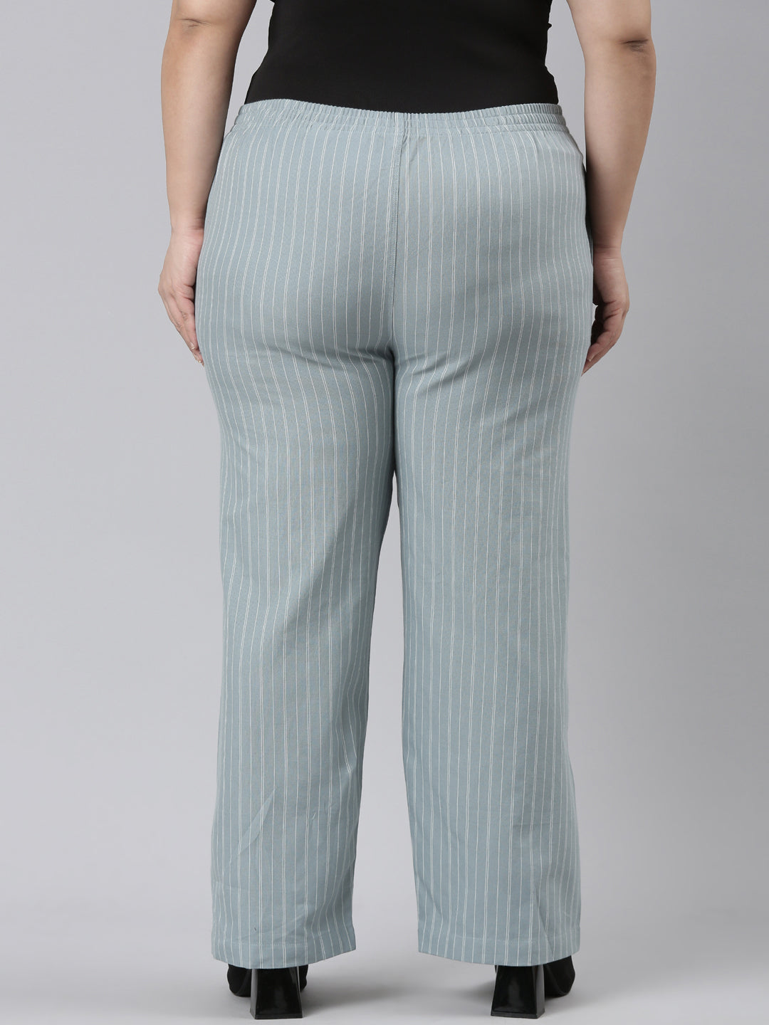 Blue Cotton Stripes Cargo Pant