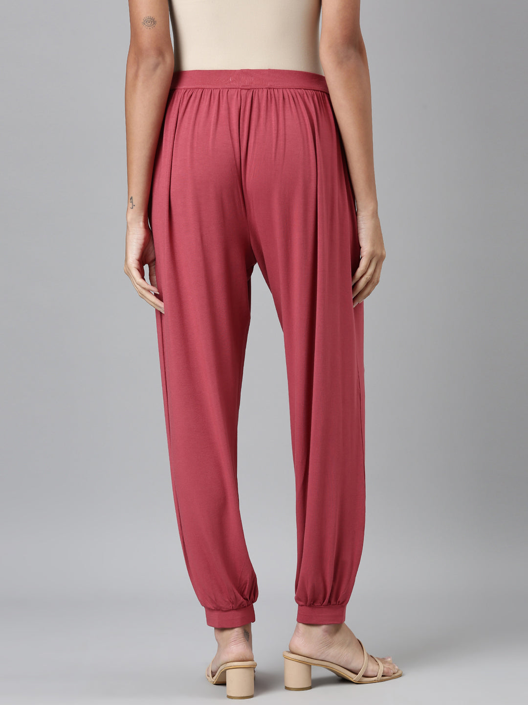 Rusty Pink Viscose Stretch Harems
