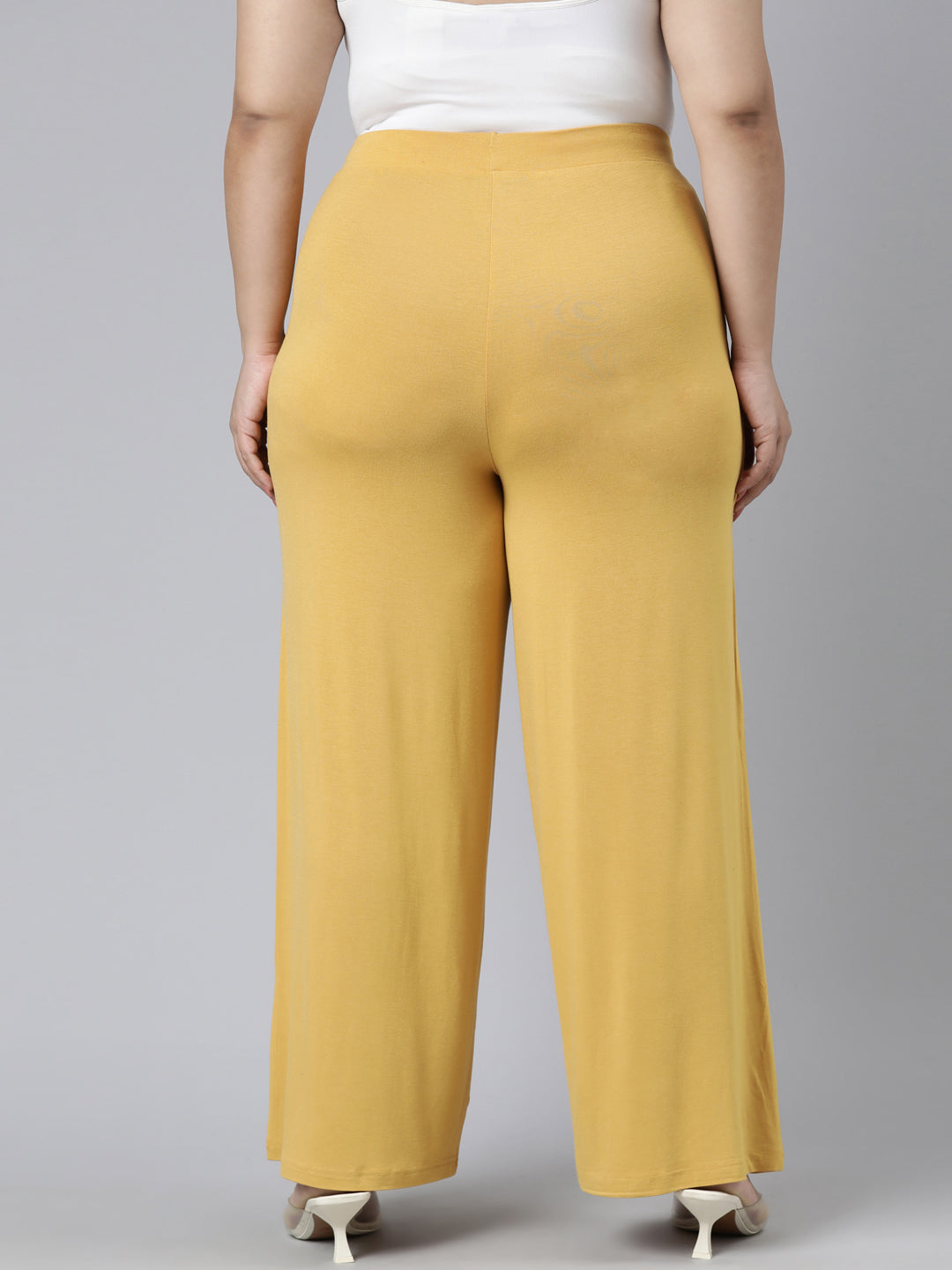 Golden Yellow Viscose Knit Palazzo