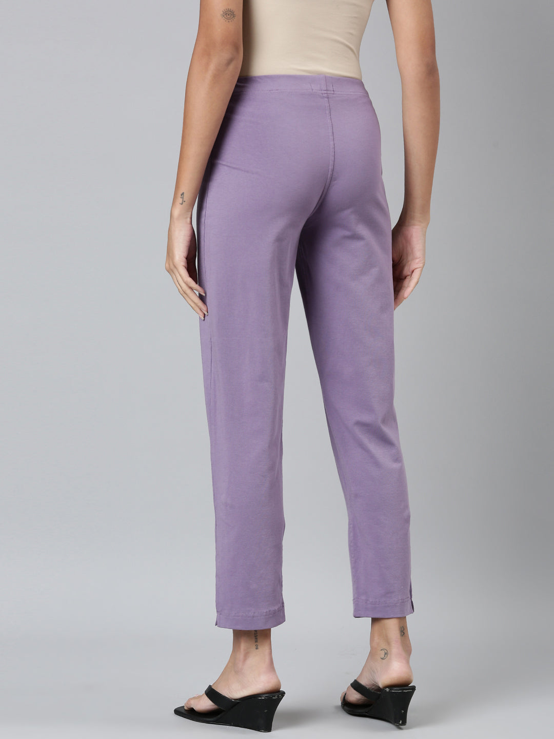 Dusty Purple Cotton Stretch Kurti Pants