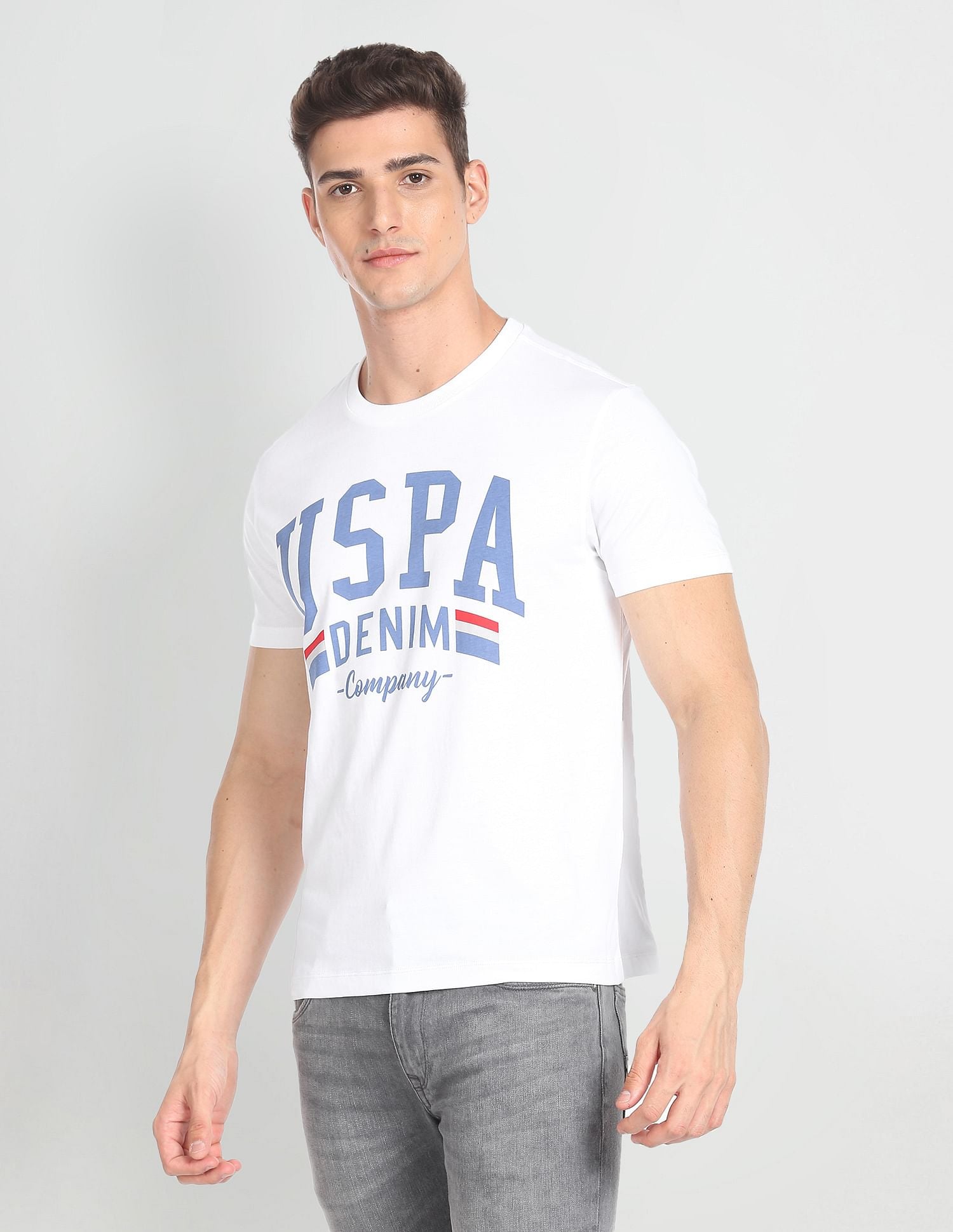 U.S. Polo Assn. Denim Co. Typographic Print Cotton T-Shirt