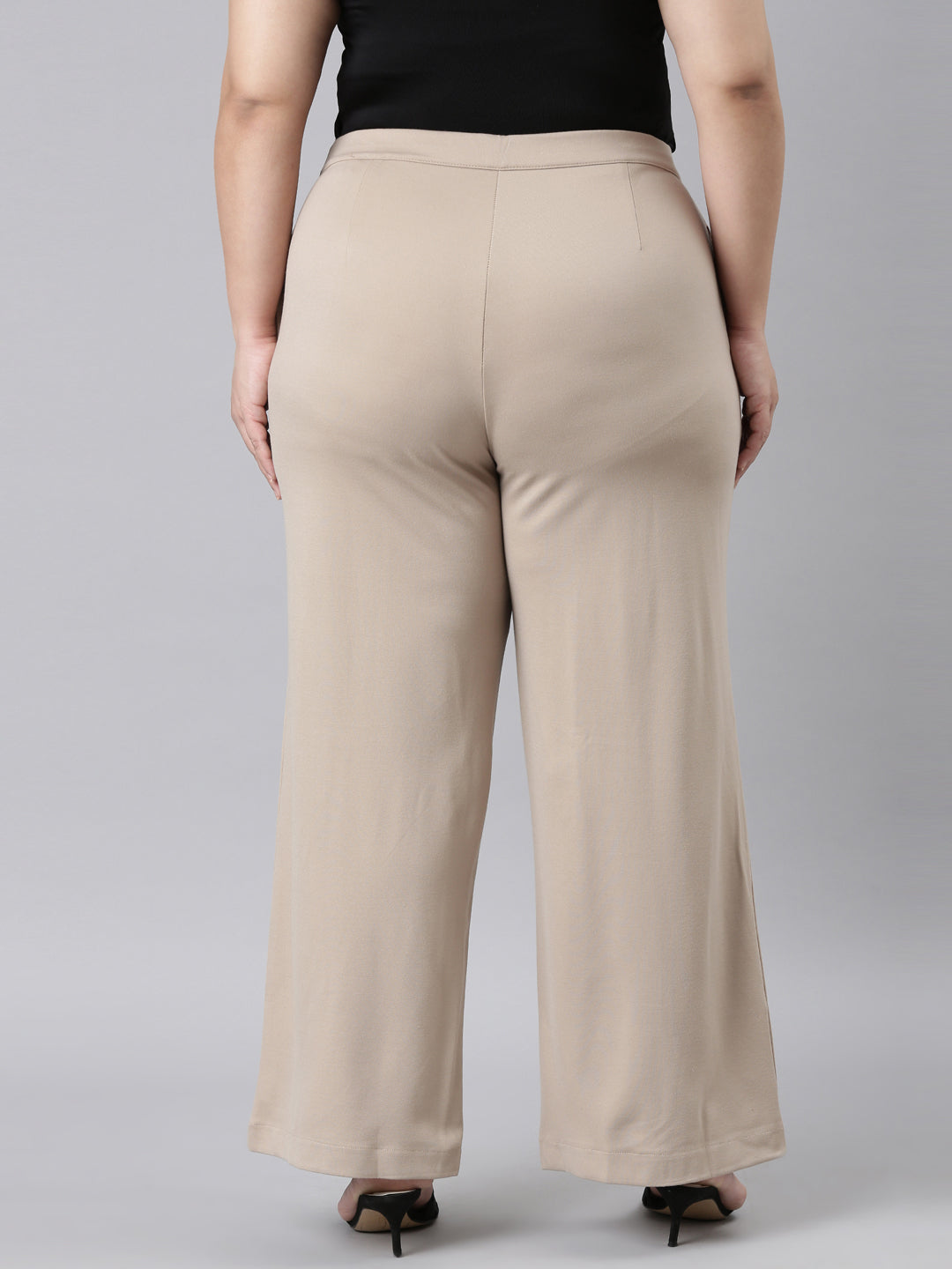 Beige Roma Ponte Wide Pants
