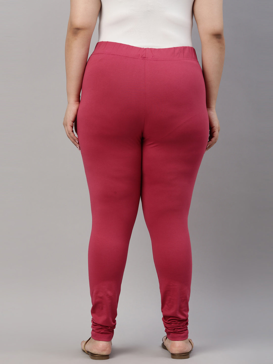 Medium Pink Cotton Stretch Churidar