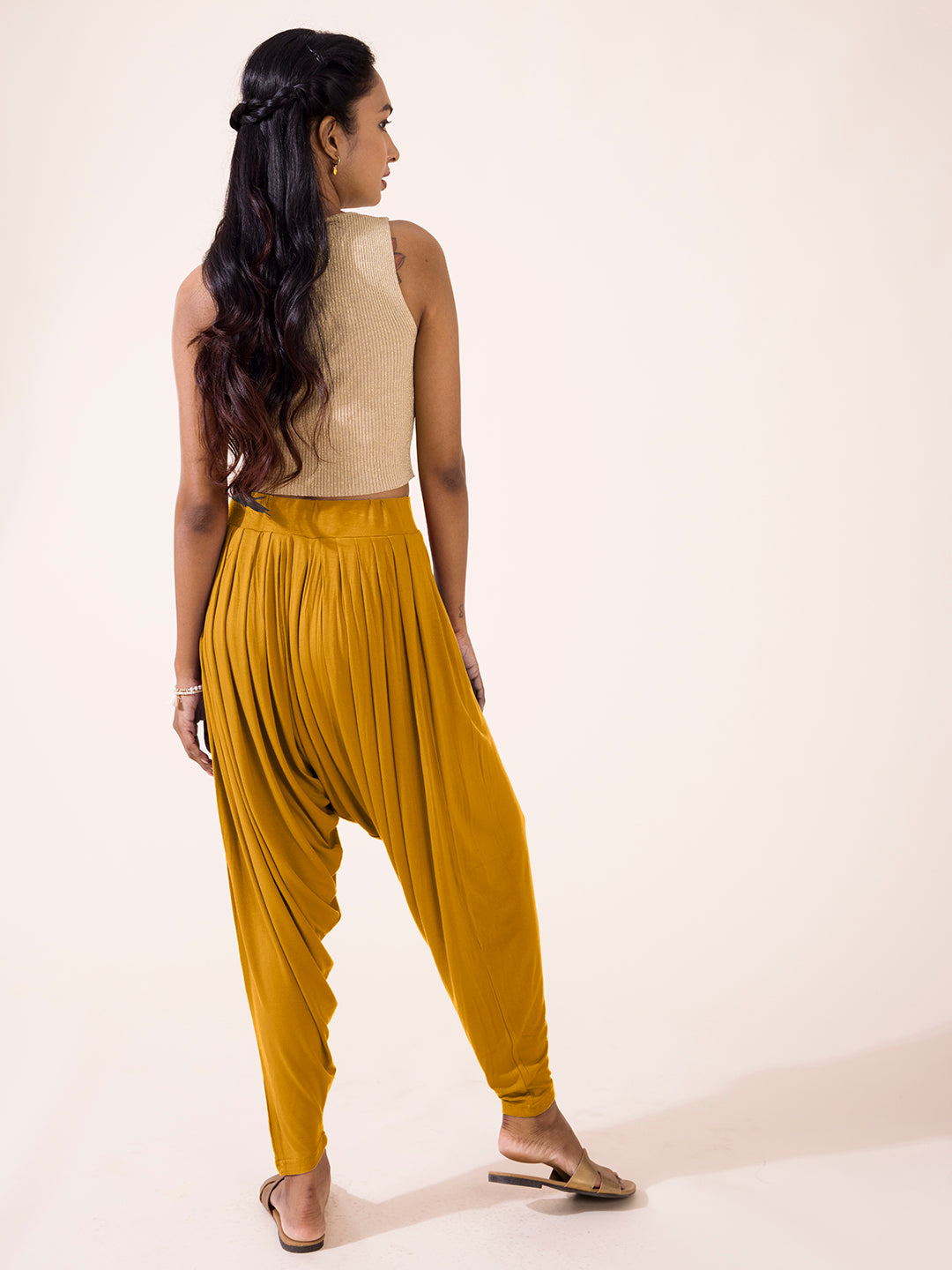 Mustard Viscose Stretch Patiala