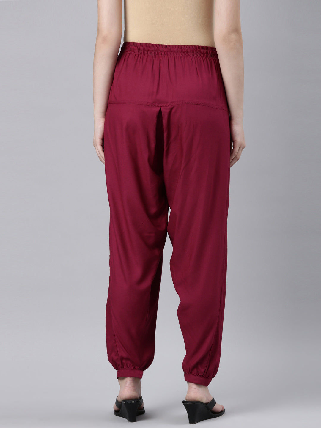 Dark Rose Woven Viscose Harem Pant