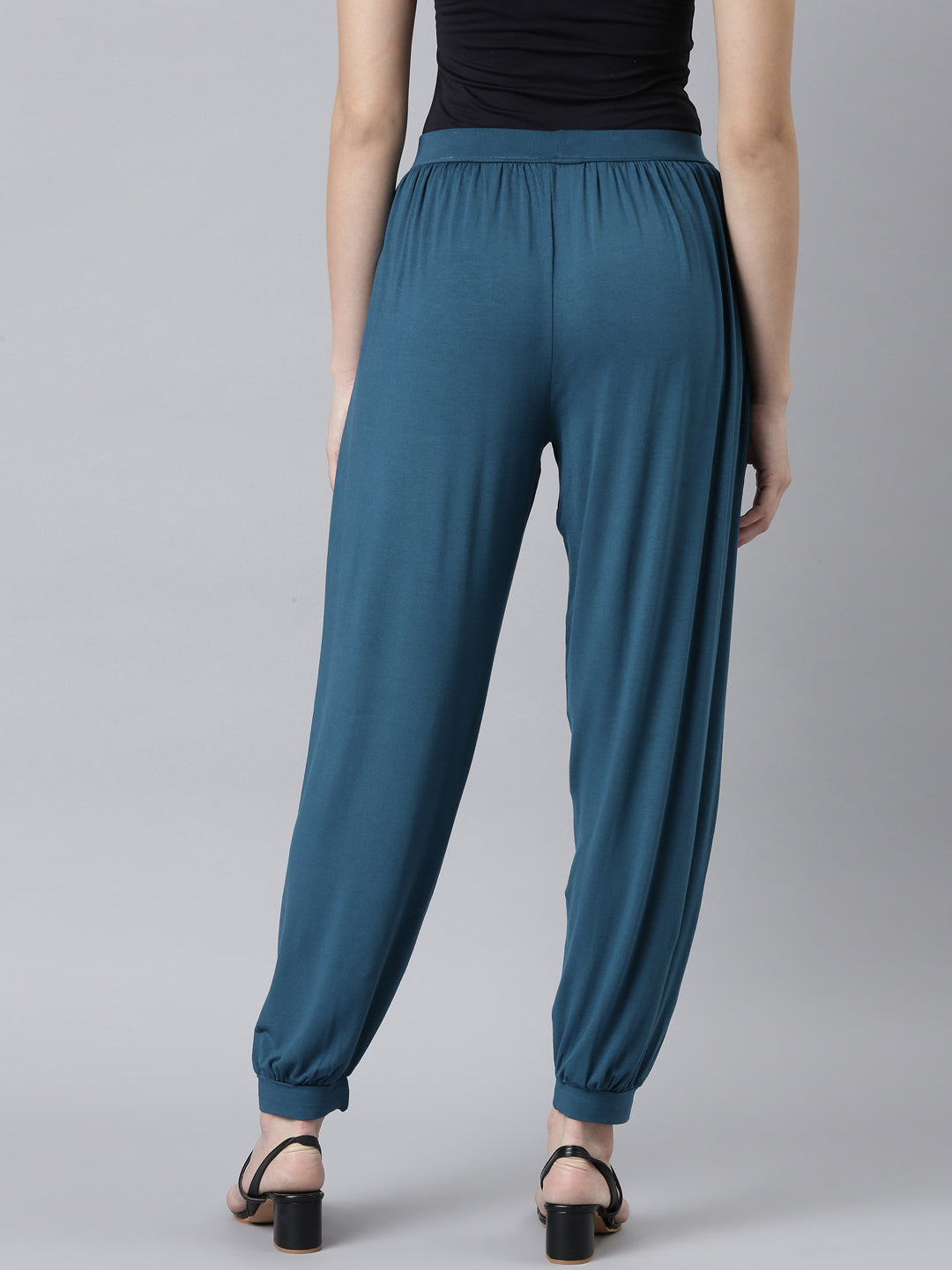 Turquoise Blue Viscose Stretch Harems