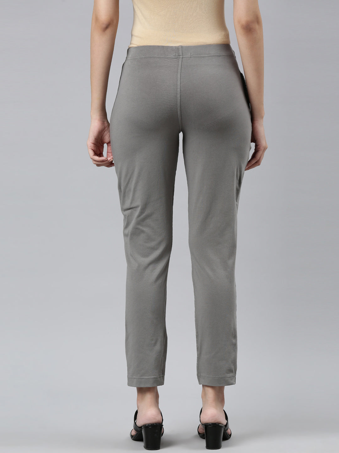 Medium Grey Cotton Stretch Kurti Pants