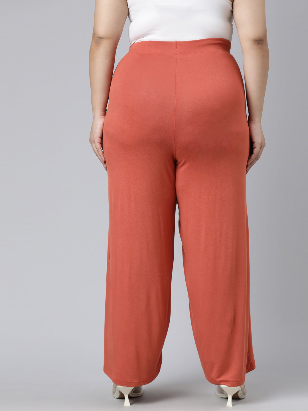 Rust Viscose Knit Palazzo