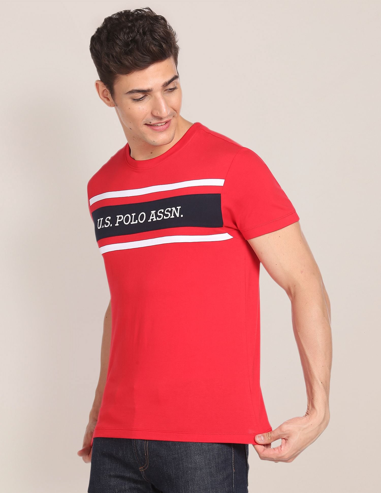 U.S. Polo Assn. Brand Embroidered Cotton T-Shirt