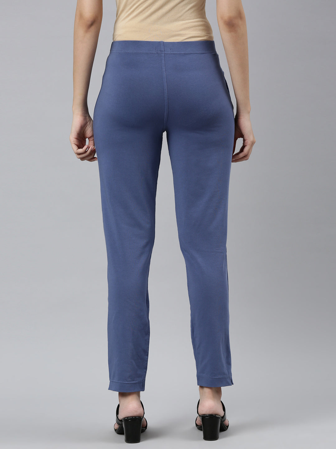 Jeans Blue Cotton Stretch Kurti Pants