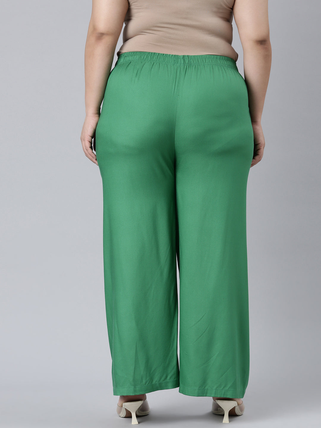 Emerald Green Woven Viscose Basic Palazzo