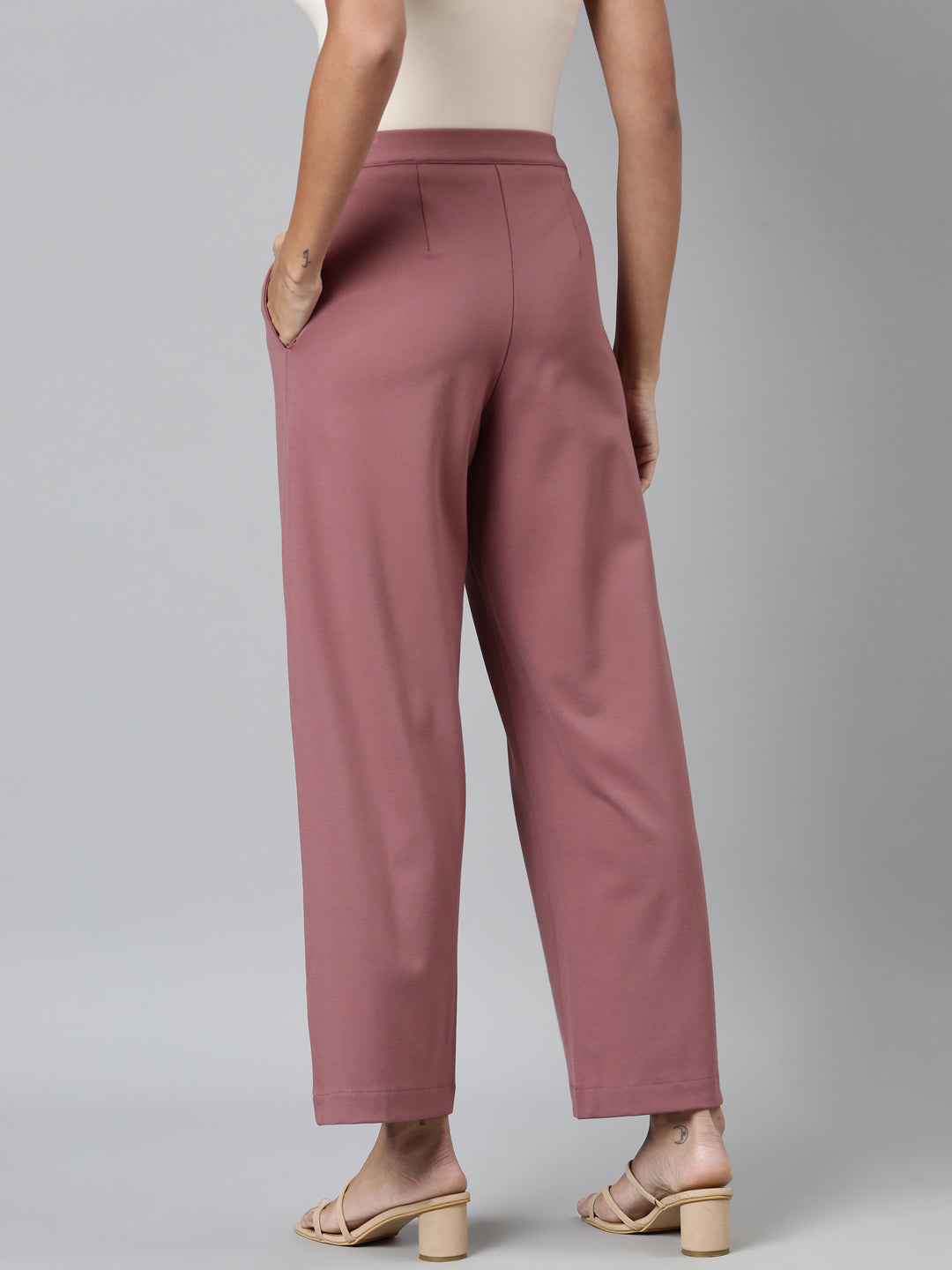 Light Brown Roma Ponte Wide Pants