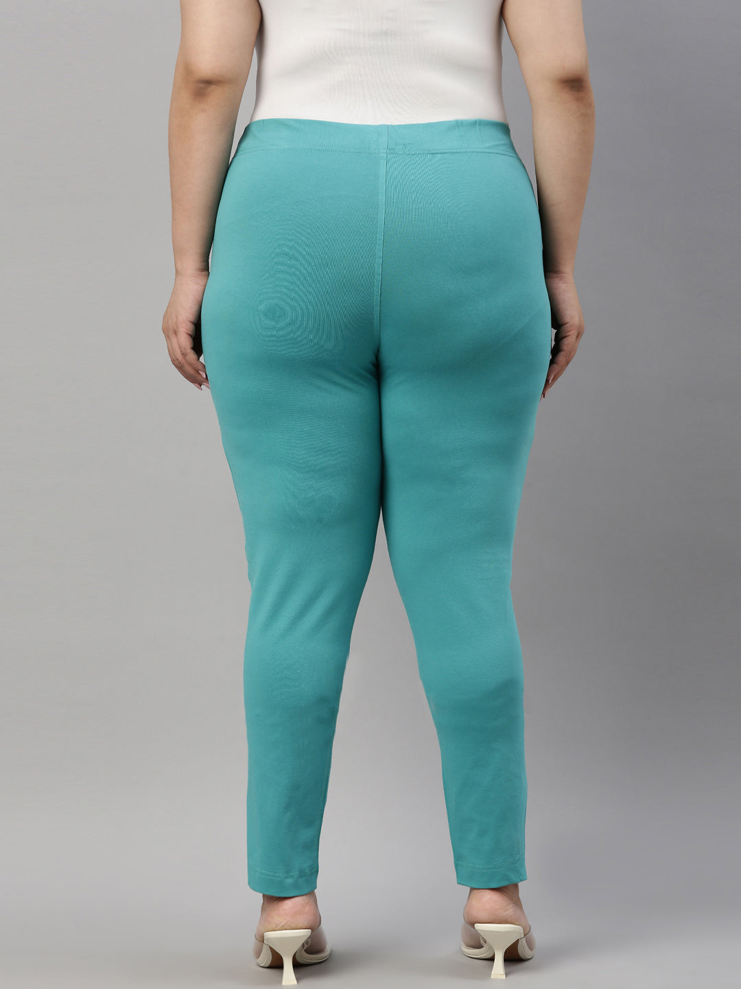 Dark Mint Cotton Stretch Kurti Pants