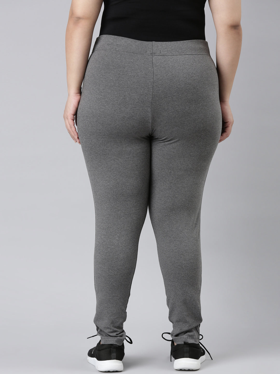Antra Melanges Cotton Stretch Side Stripes Active Leggings