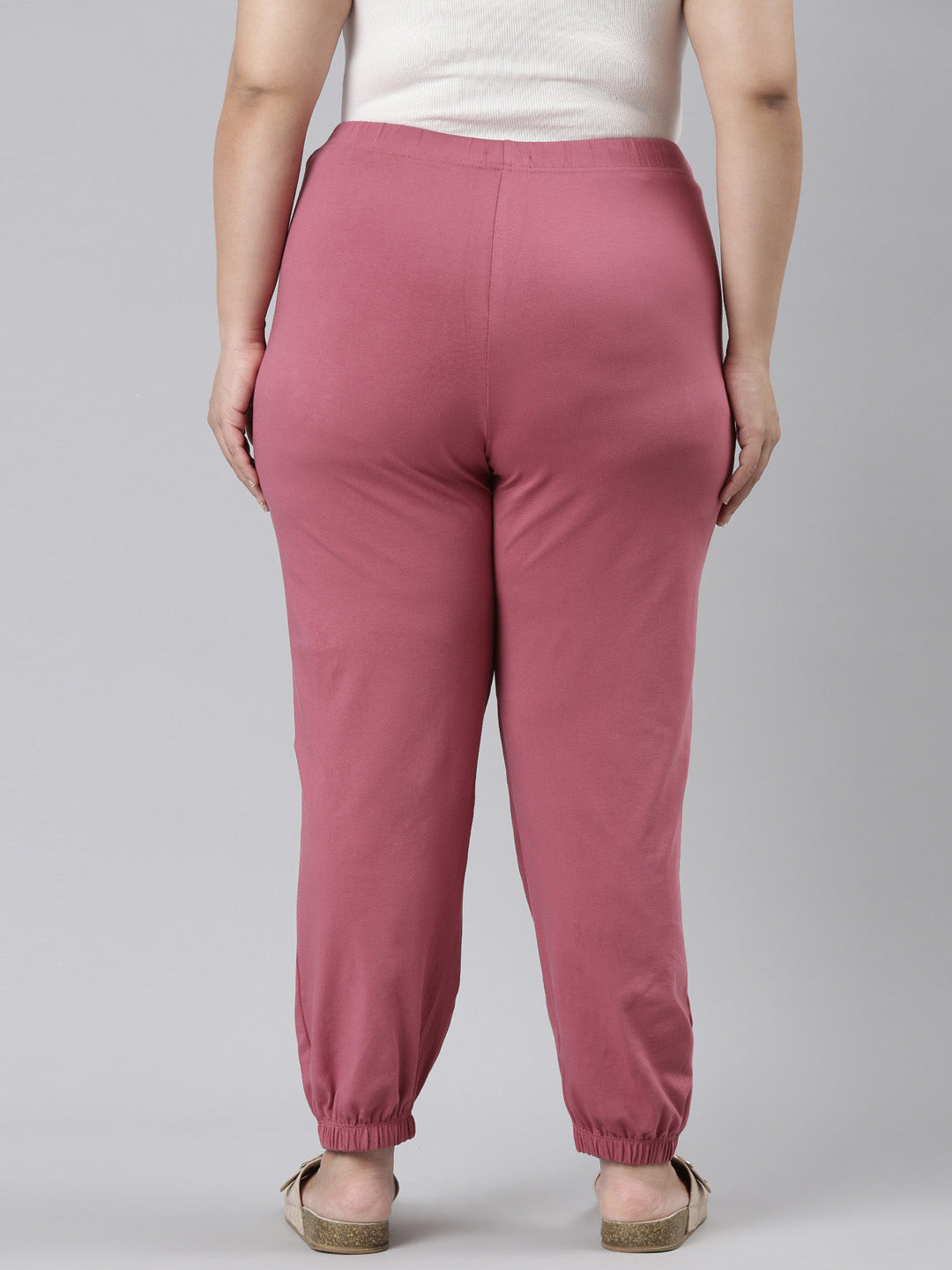 Light Wine Cotton Stretch Casual Joggers