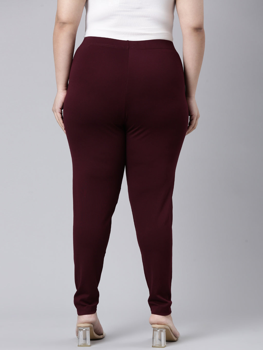 Bright Maroon Ponte Smart Fit Leggings
