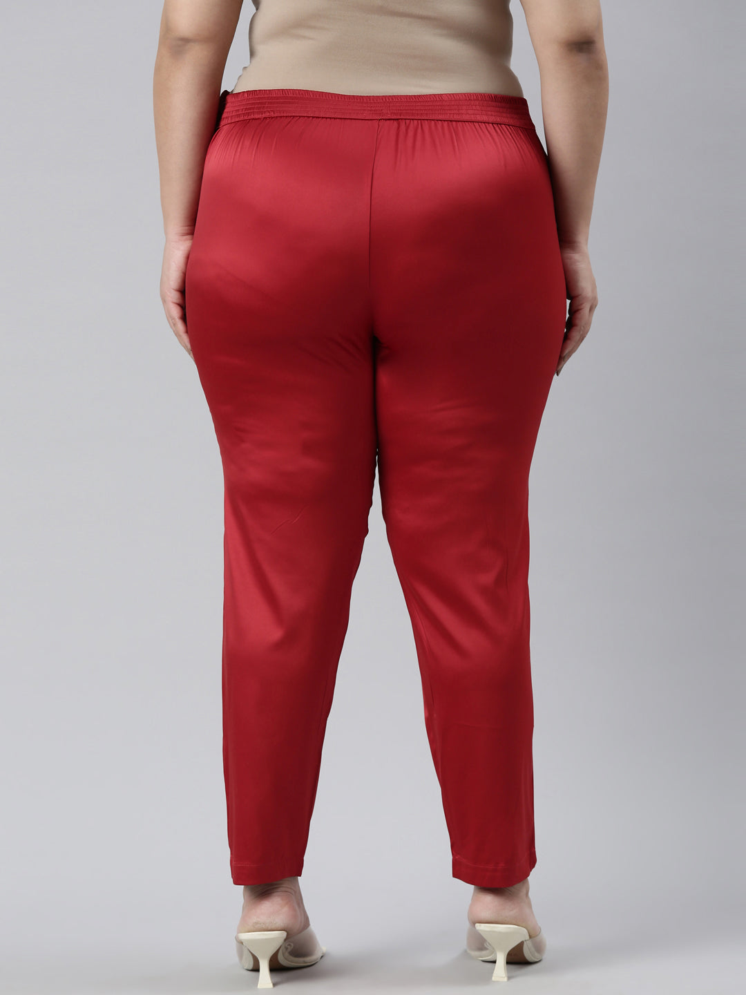 Cherry Polyester Shiny Pants