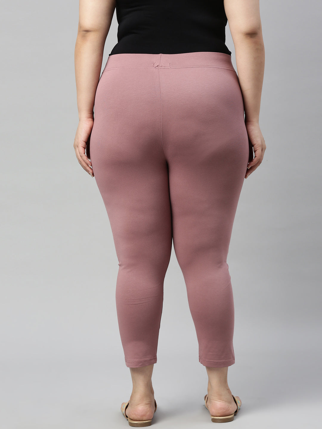 Dusty Voilet Cotton Stretch Cropped Leggings