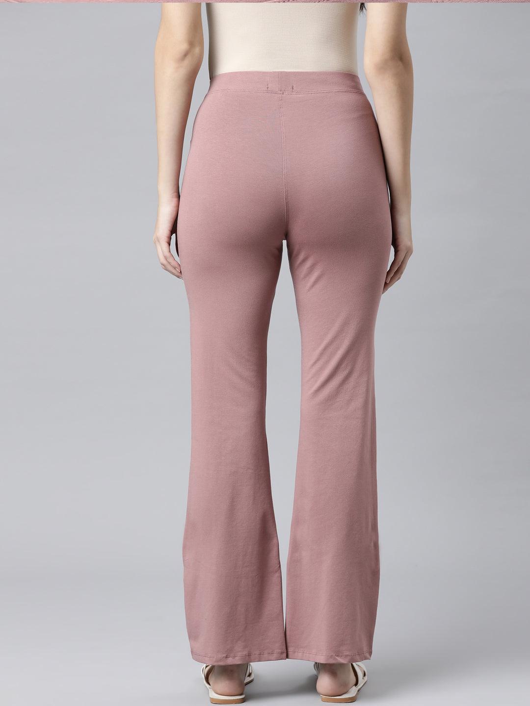 Dusty Voilet Cotton Stretch Flared Pant