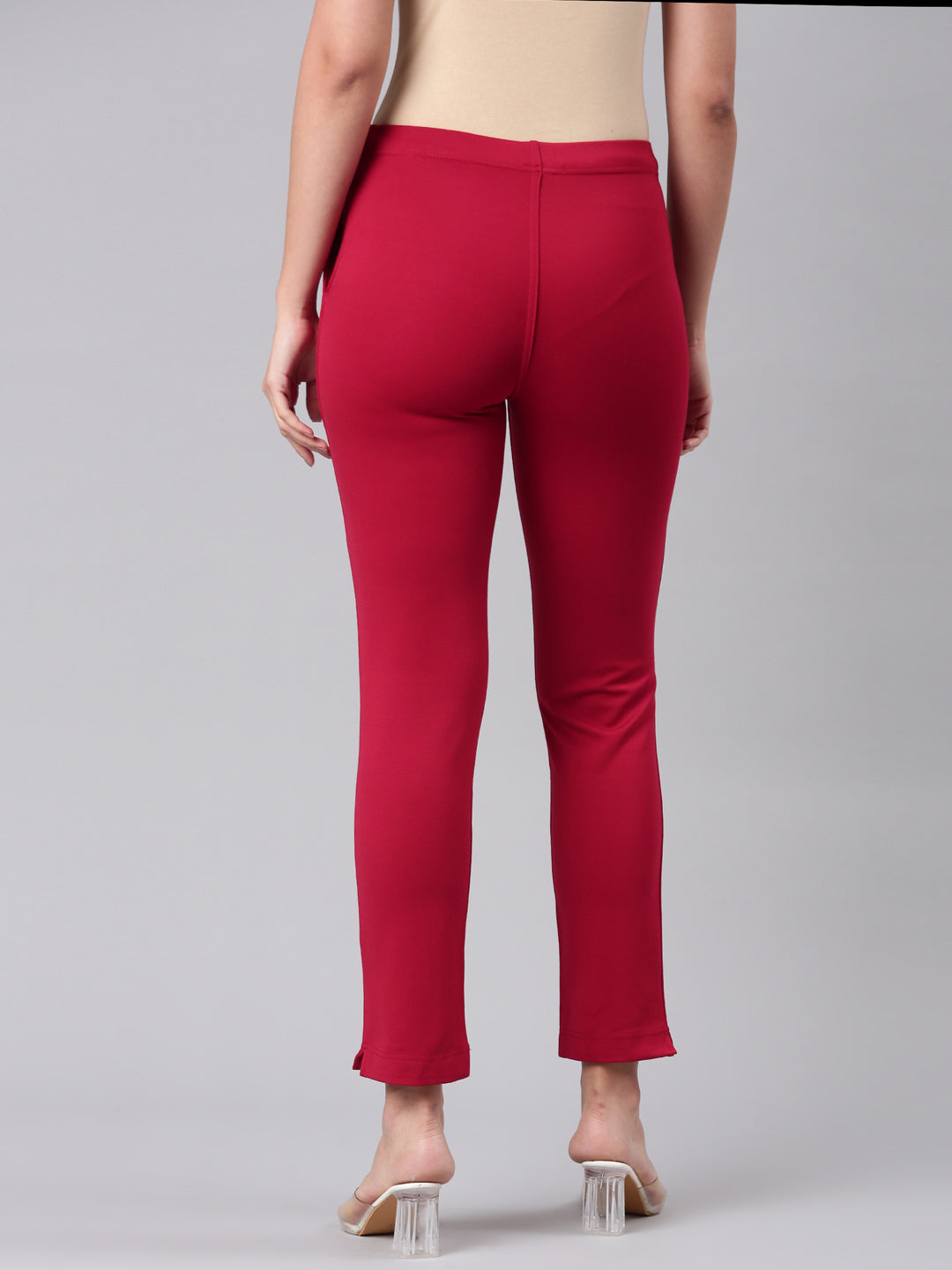 Dark Red Ponte Smart Fit Kurti Pant