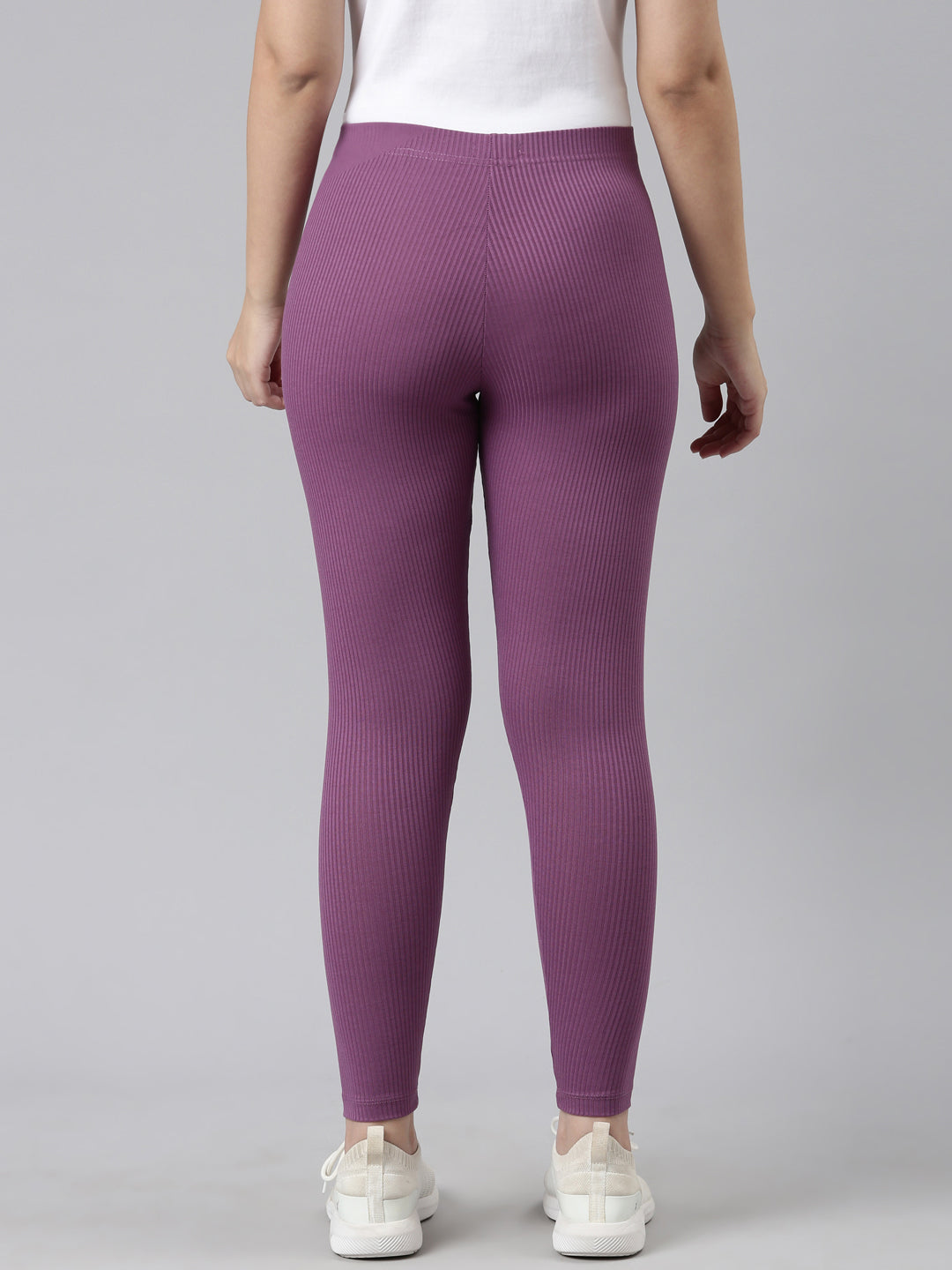 Lilac Drop Needle Fabric Rib Leggings