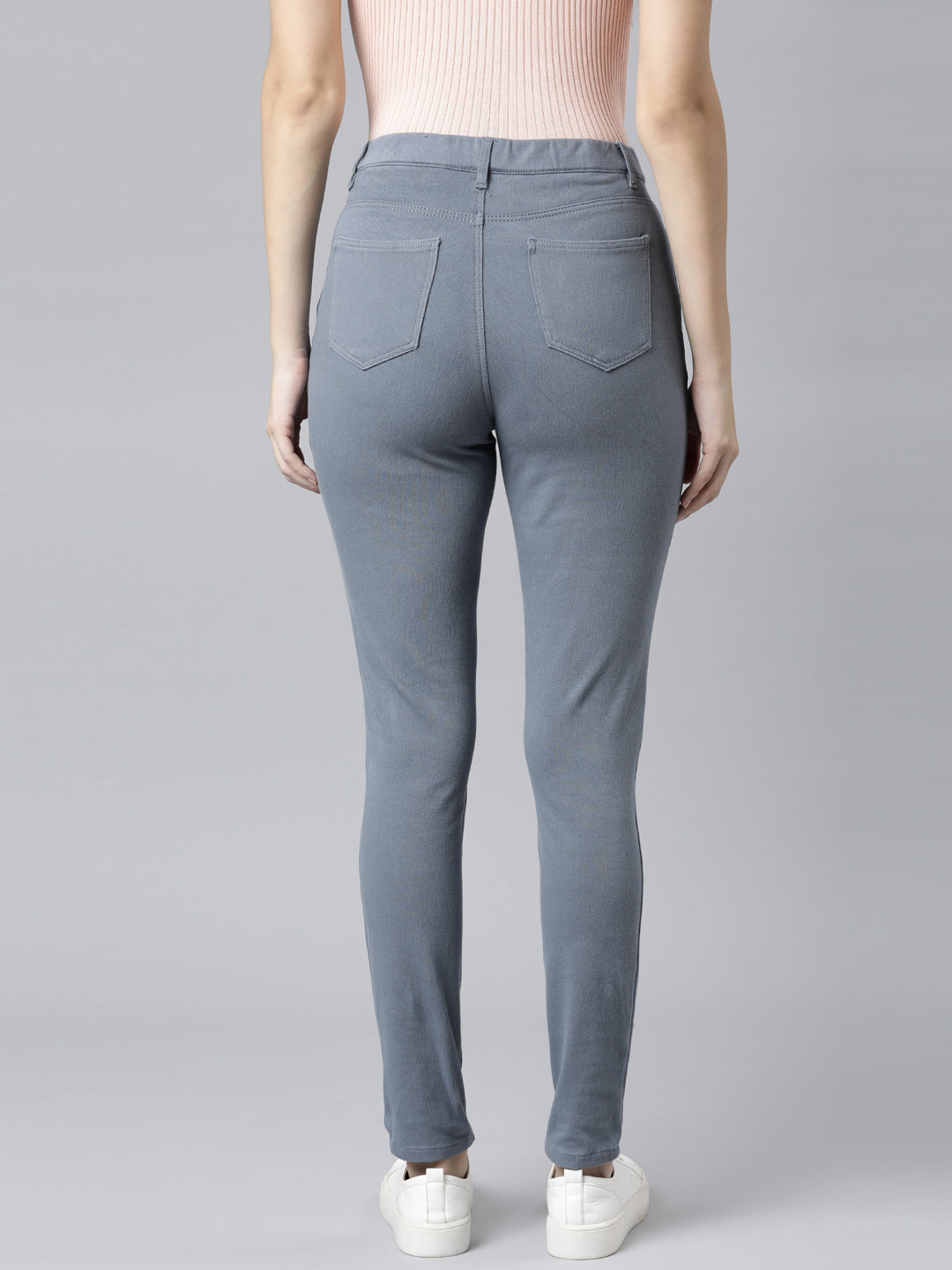 Jeans Blue Cotton Polyester Super Stretch Jeggings