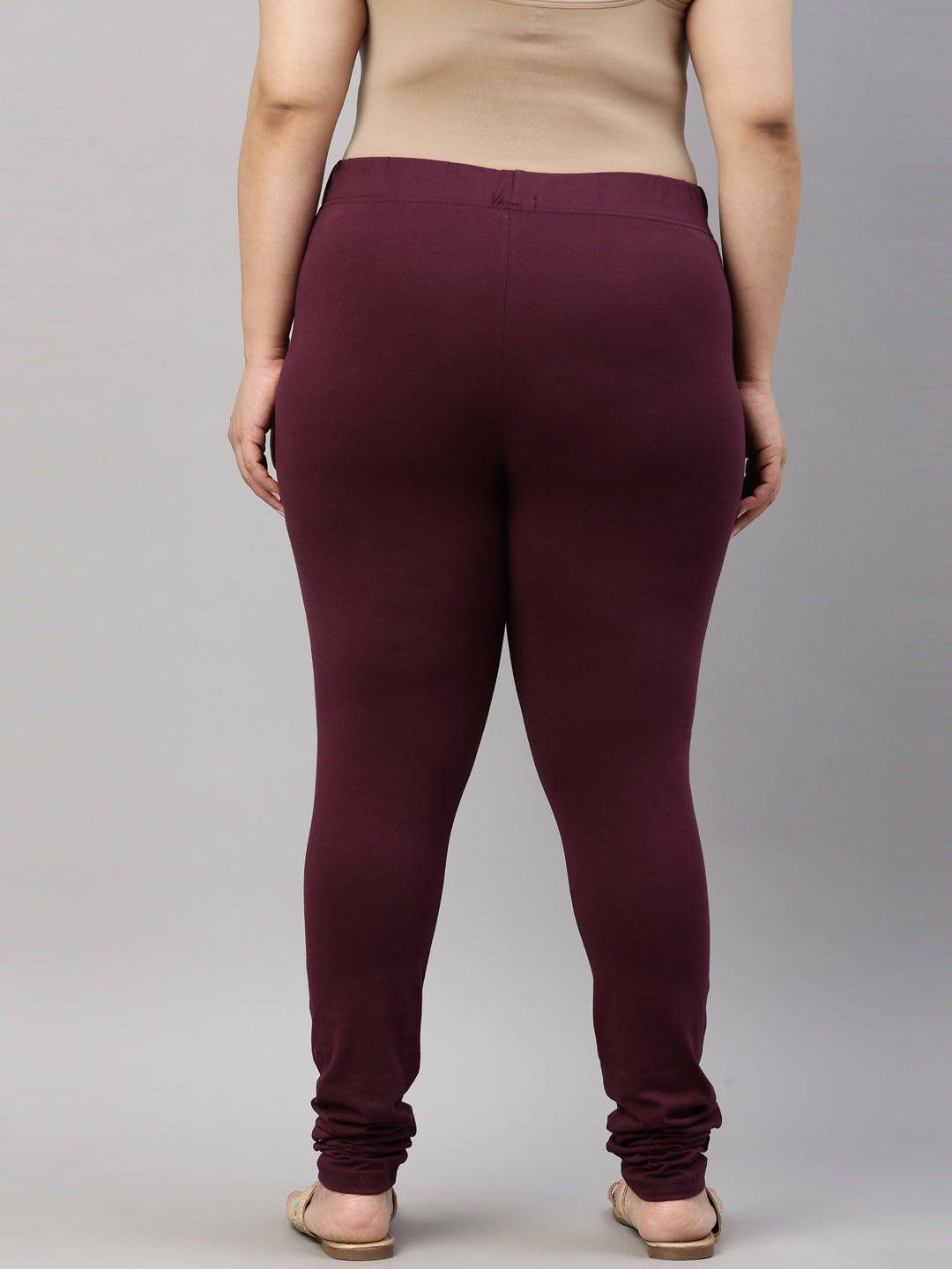 Dark Purple Cotton Stretch Churidar