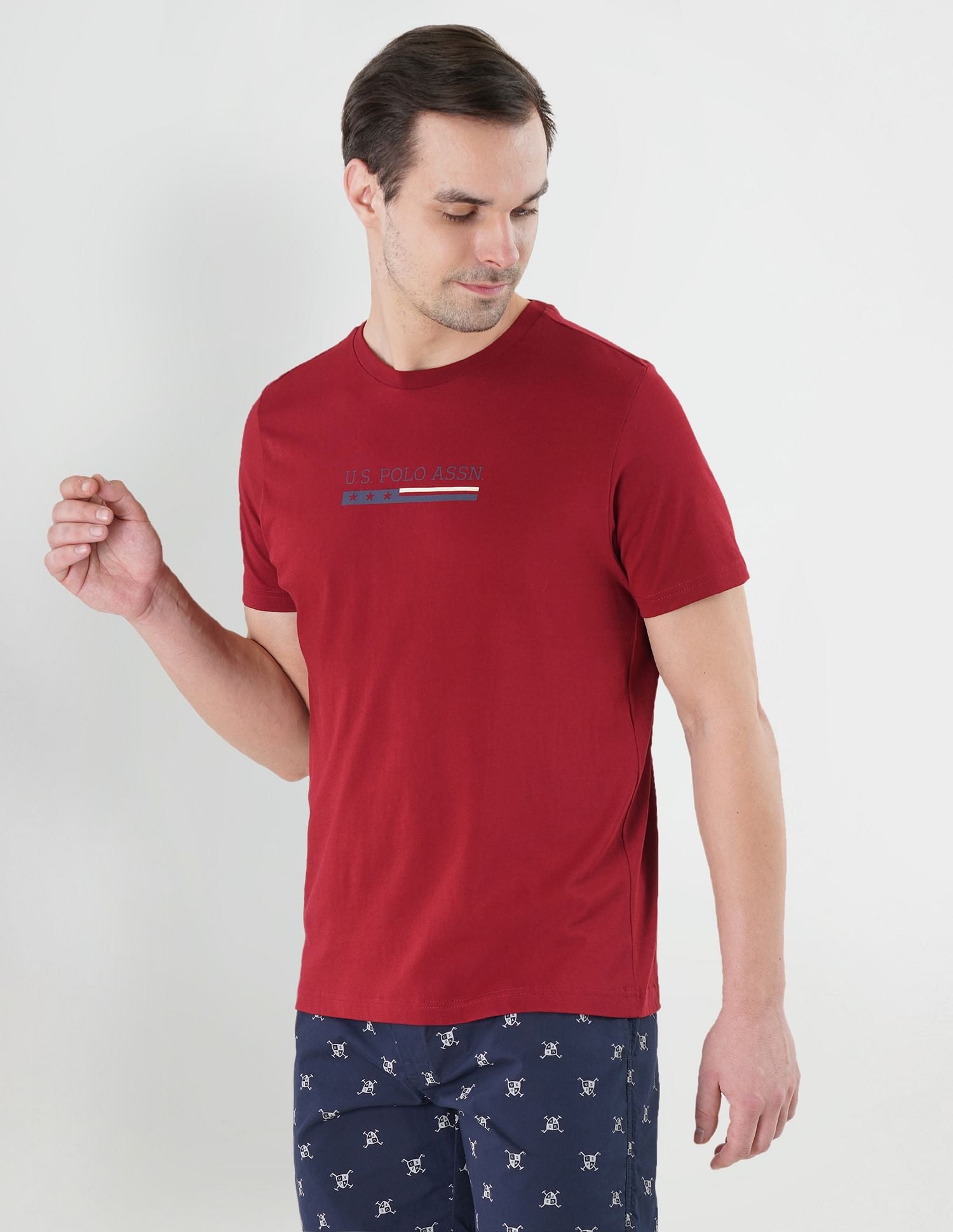 USPA Innerwear Crew Neck Brand Print LE001 Lounge T-Shirt - Pack Of 1