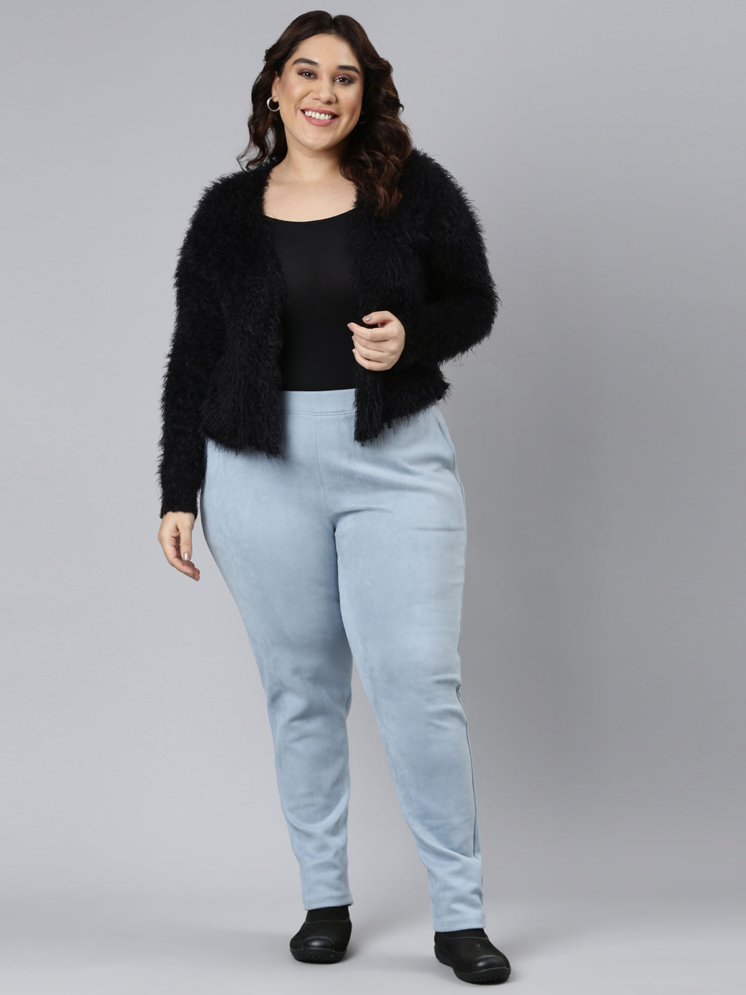 Aqua Poly Stretch Suede Tregging