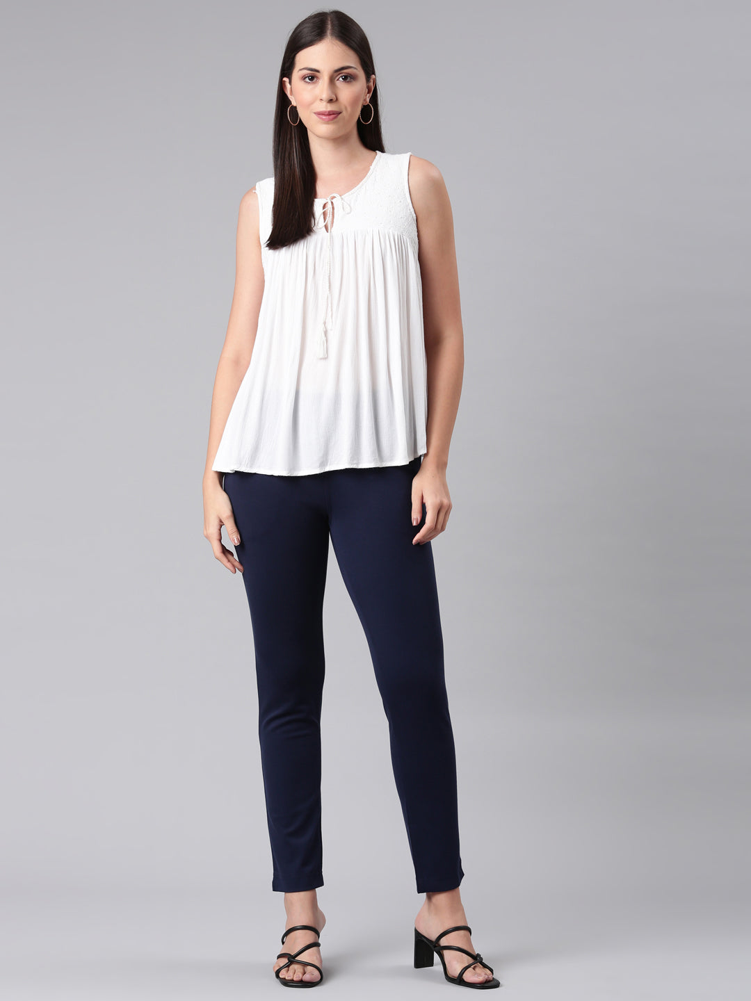 Navy Ponte Smart Fit Kurti Pant