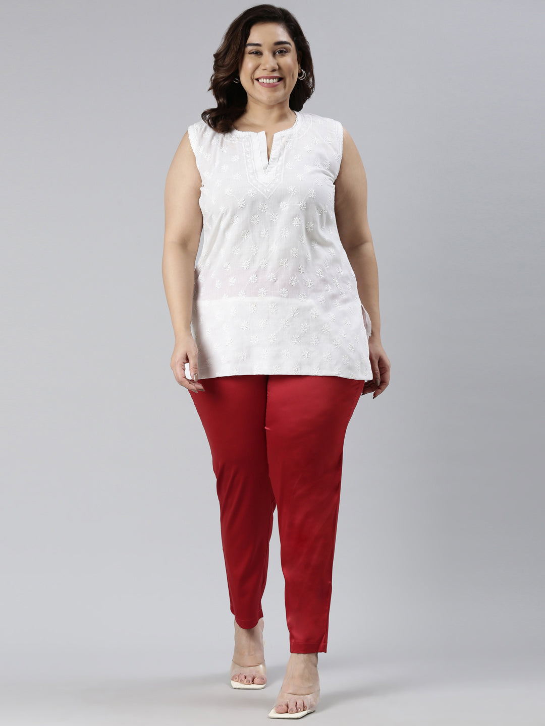 Cherry Polyester Shiny Pants