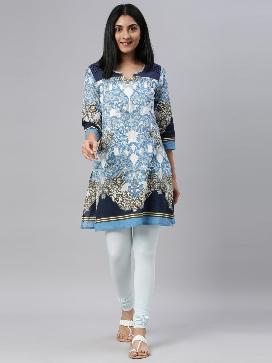 Aqua Cotton Stretch Churidar