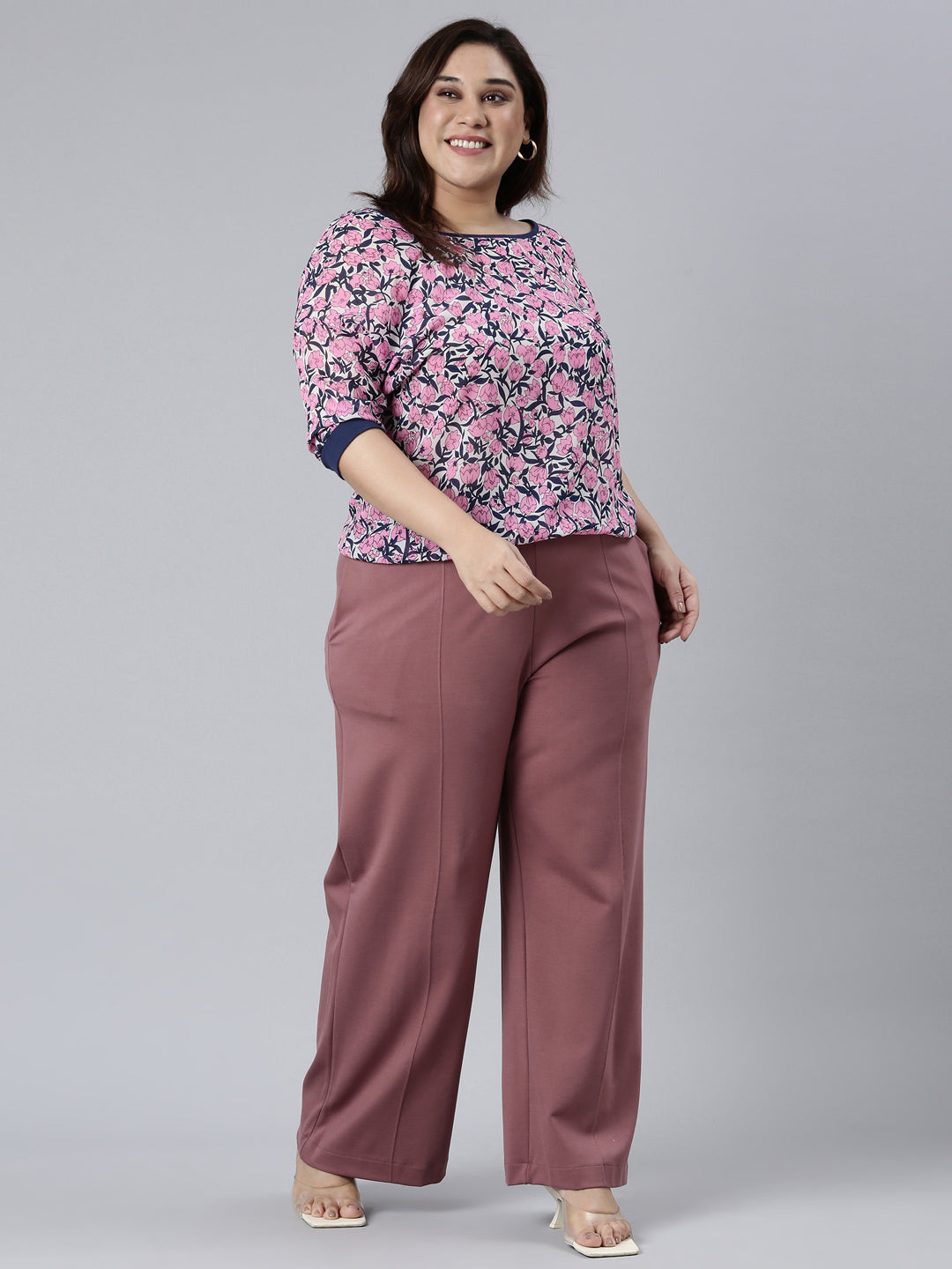 Light Brown Roma Ponte Wide Pants
