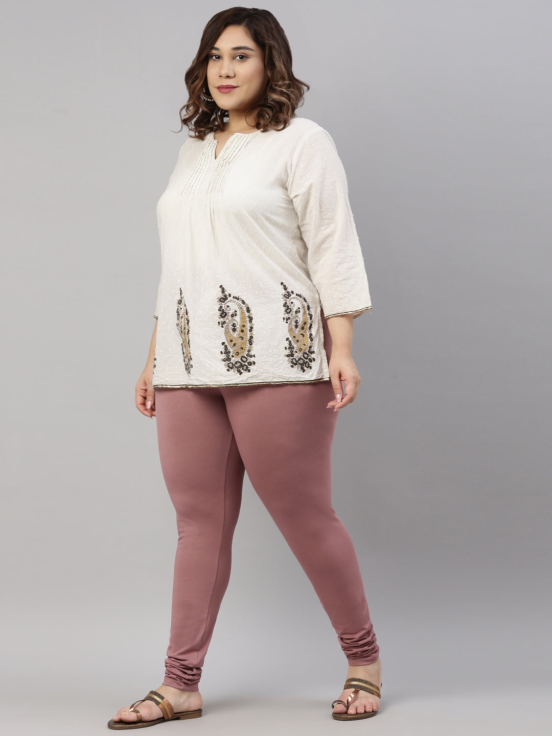 Dusty Voilet Cotton Stretch Churidar