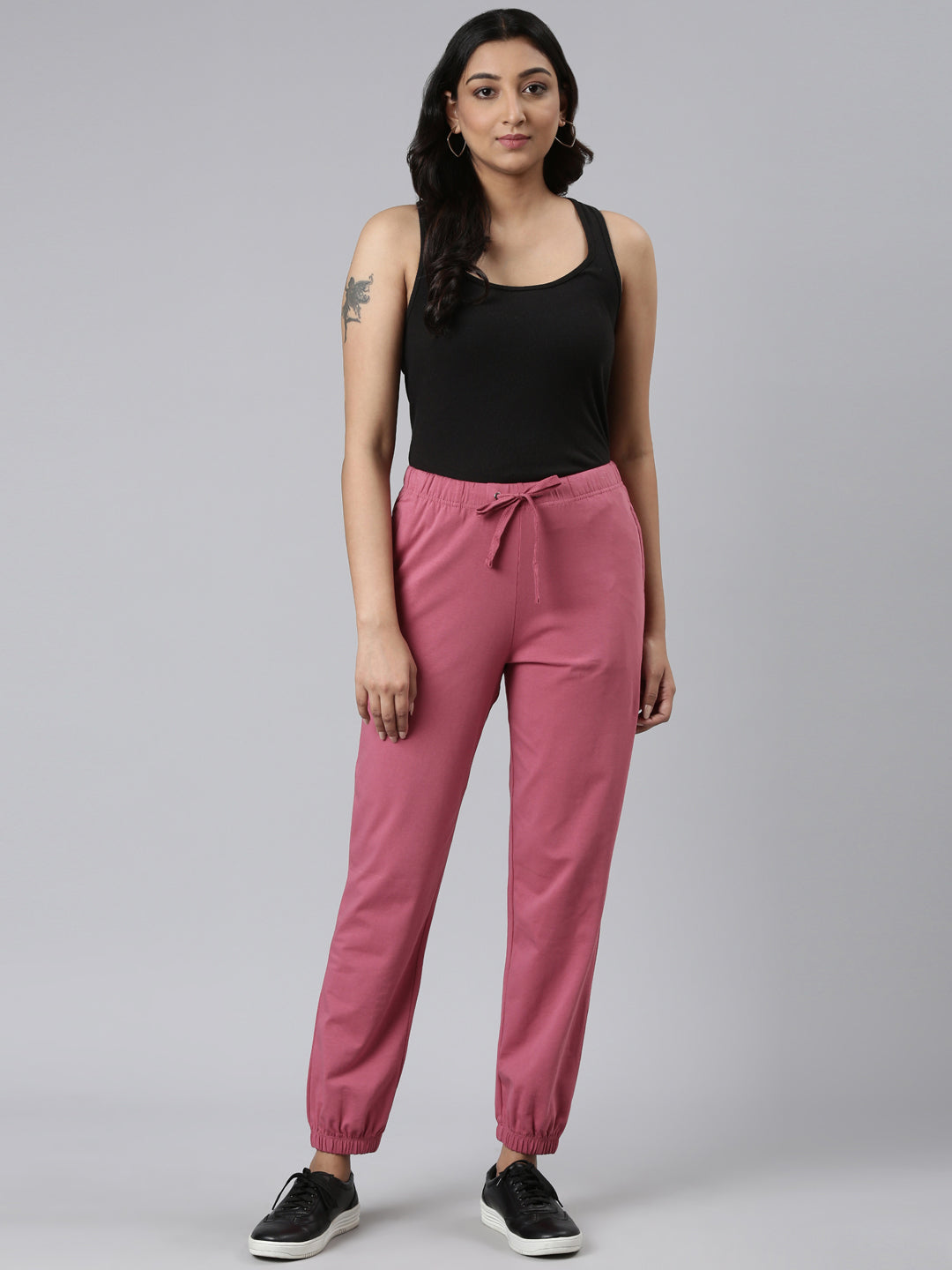 Light Wine Cotton Stretch Casual Joggers