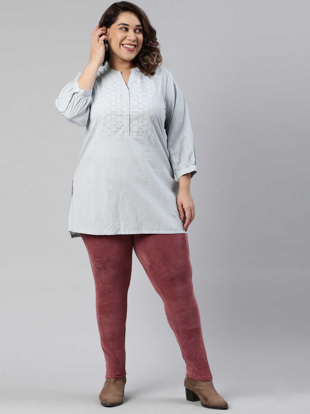 Light Wine Velour Ultra Warm Leggings