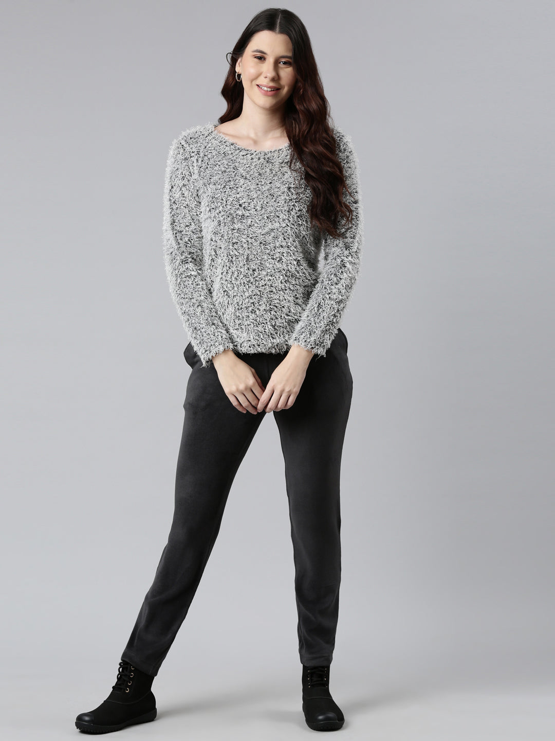 Silver Grey Velour Ultra Warm Pants
