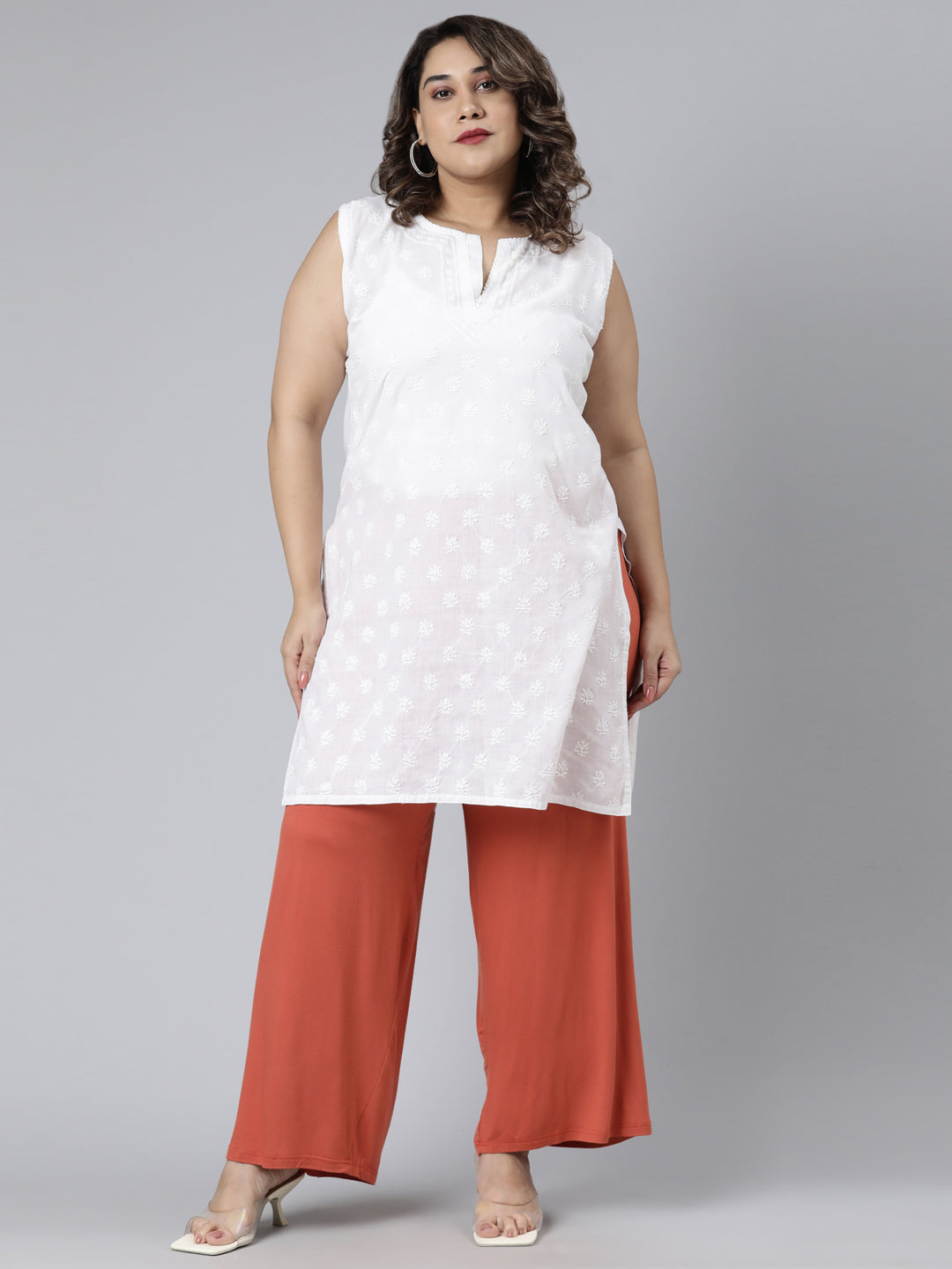 Rust Viscose Knit Palazzo