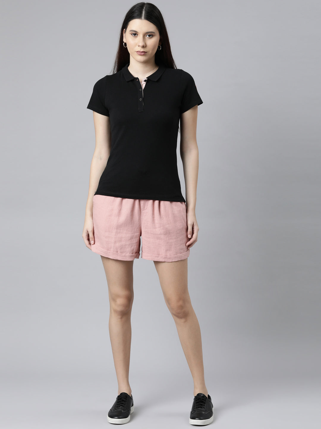 Dusty Pink Linen Shorts