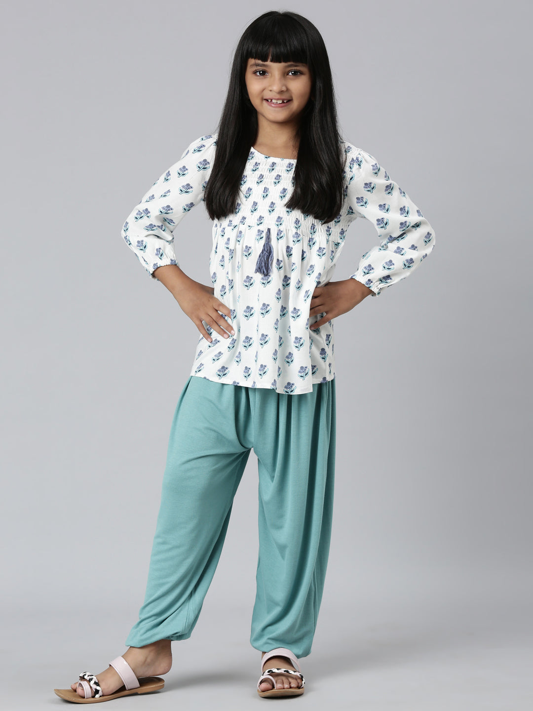 Dark Mint Viscose Stretch Harem