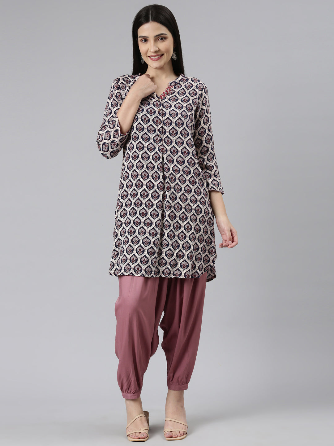 Light Wine Woven Viscose Harem Pant