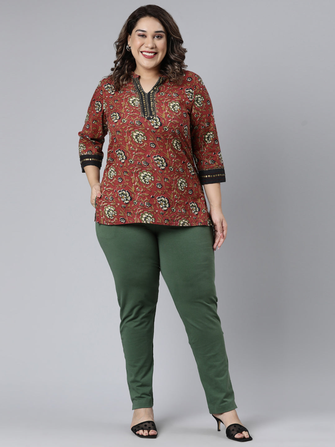 Evergreen Cotton Stretch Kurti Pants