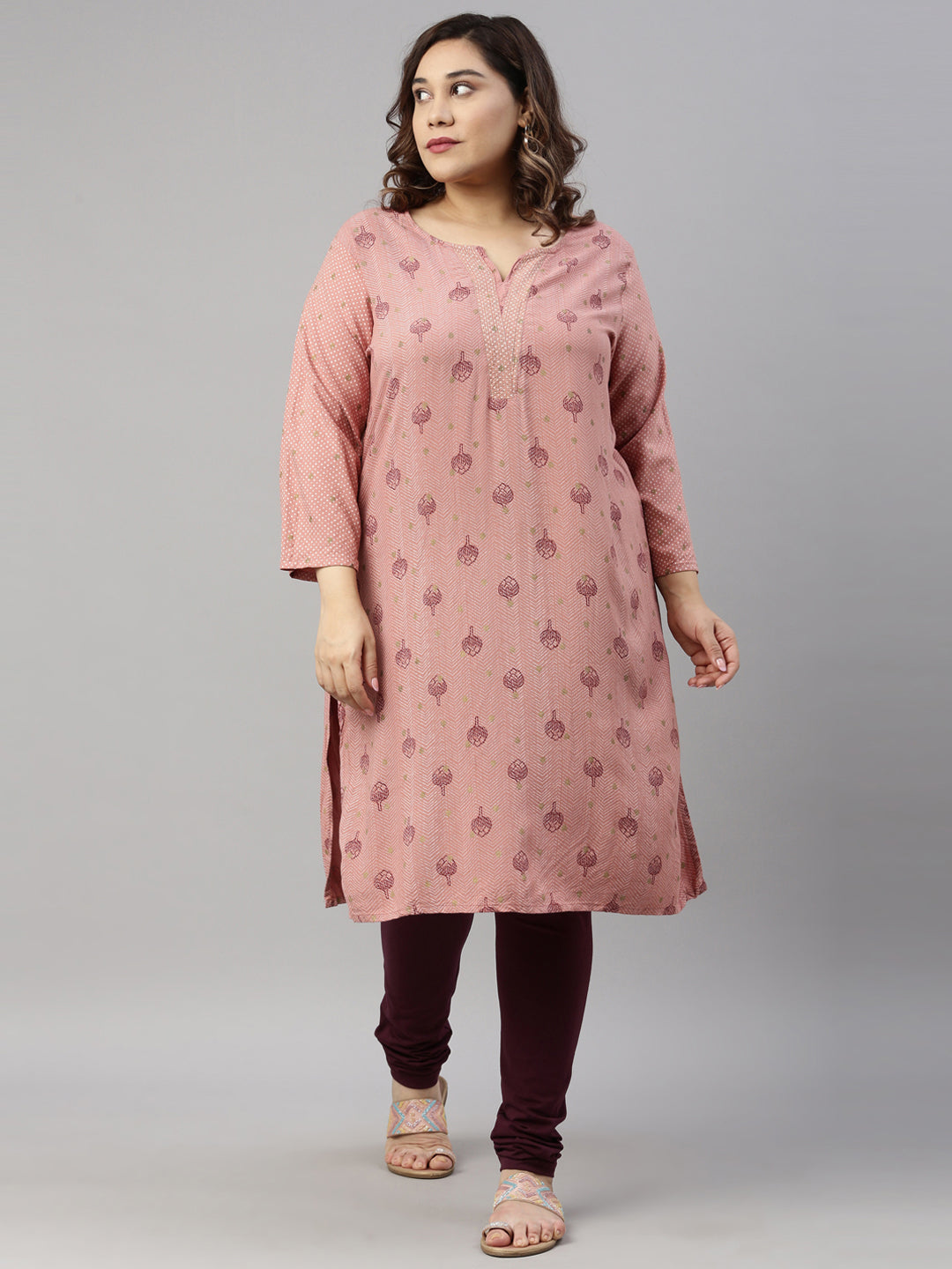 Dark Purple Cotton Stretch Churidar