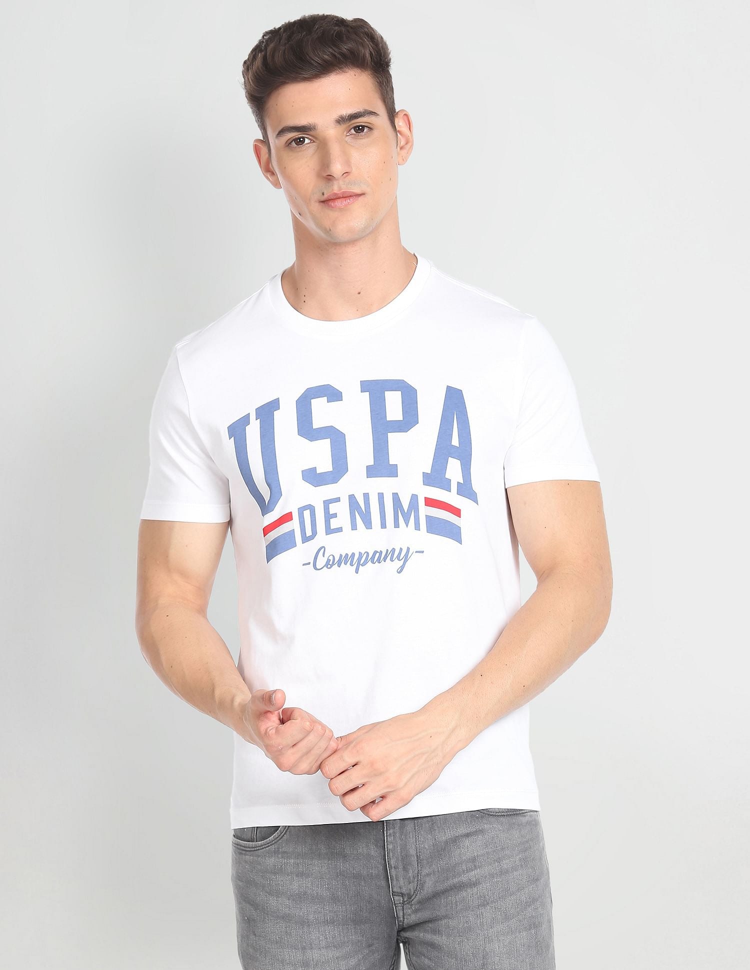 U.S. Polo Assn. Denim Co. Typographic Print Cotton T-Shirt