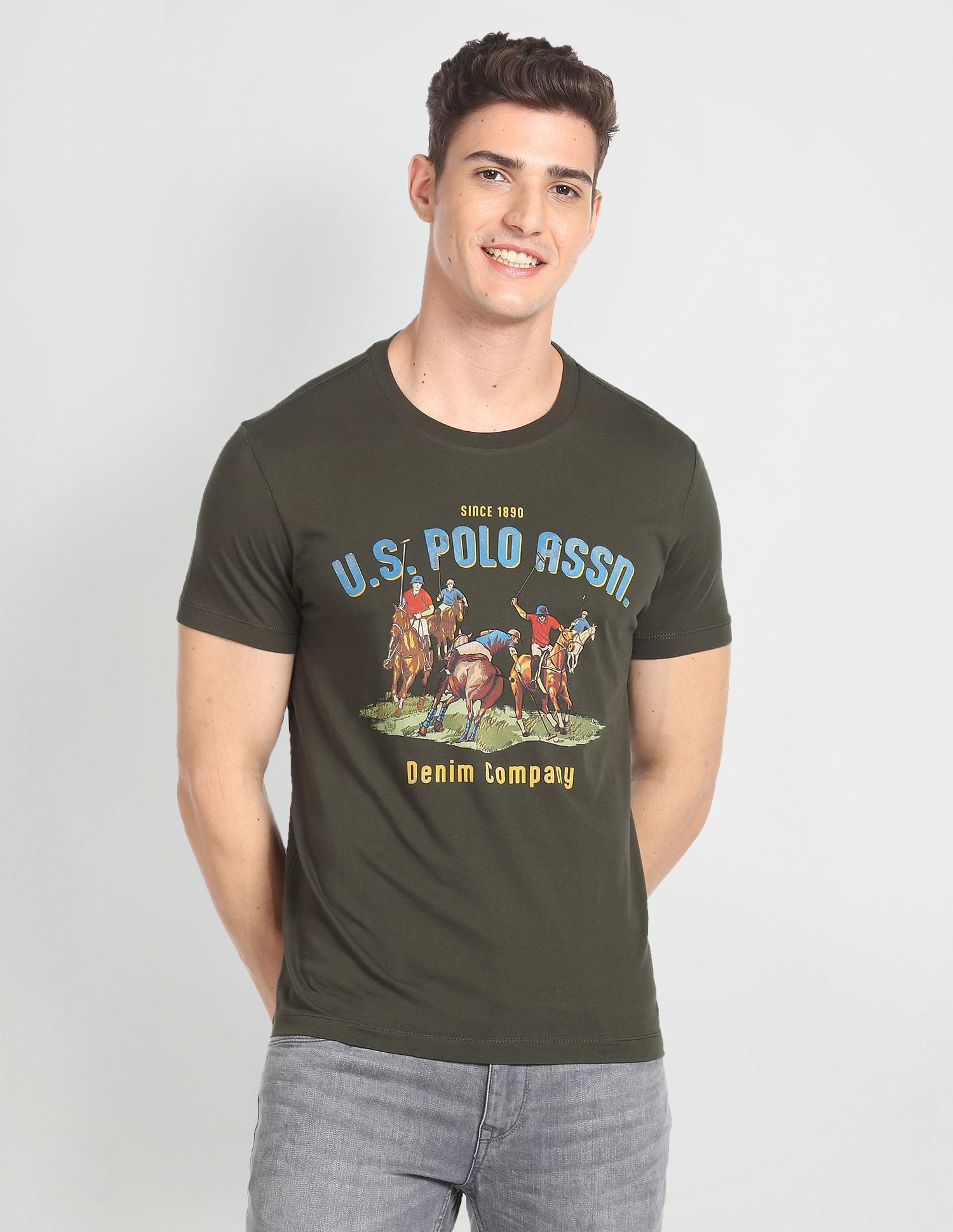 Brand Print Crew Neck T-Shirt